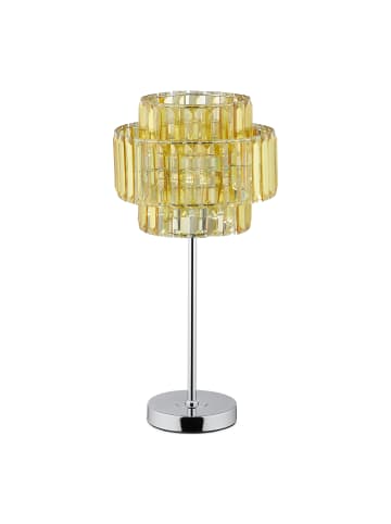 relaxdays Nachttischlampe "Kristall" in Gold/ Silber