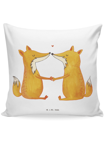 Mr. & Mrs. Panda Zierkissen Füchse Liebe ohne Spruch in Weiß