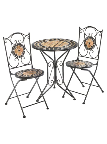 kobolo 3tlg. Set Garten-Sitz-Set MANNI SET in Schwarz