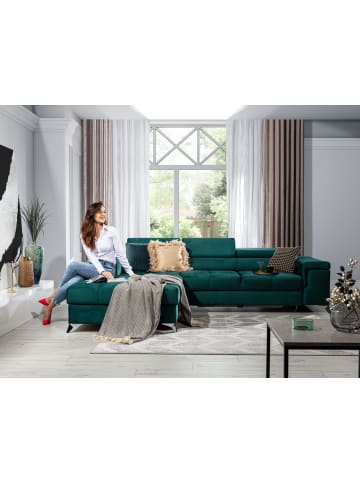 MF Design Ricky Recamiere Links in Flaschengrün -  (L) 205 x (B) 281 x (H) 88 cm