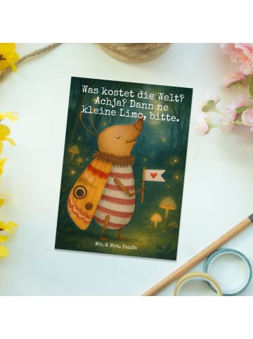 Mr. & Mrs. Panda Postkarte Nachtfalter Fähnchen Design mit Spruch in Weiß