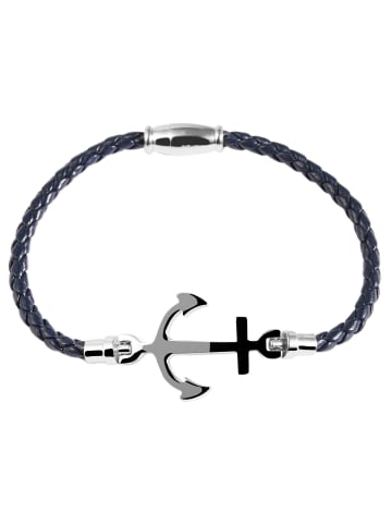 Adeliás Damen Armband – Textilarmband aus Leder 18 cm in blau