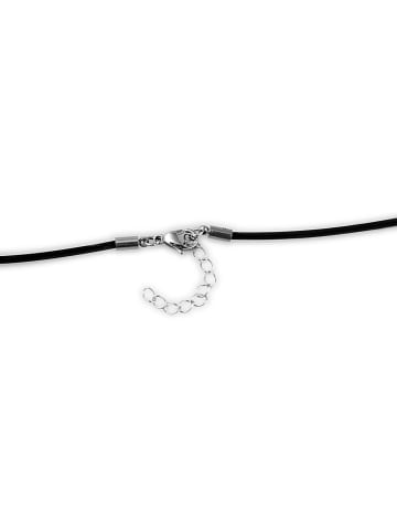 Adeliás Damen Halskette aus Kautschuk 50 cm in silber