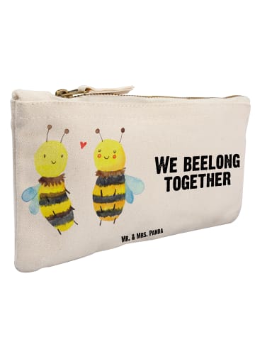 Mr. & Mrs. Panda Make-up-Tasche Biene Verliebt mit Spruch in Weiß