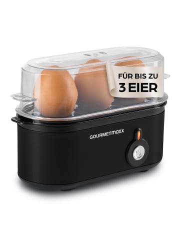 Gourmetmaxx GOURMETmaxx Design-Eierkocher für 3 Eier mit Messbecher & Eierstecher - kompakt