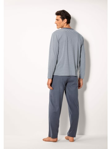 LE JOGGER Pyjama in blau-marine, grau-anthrazit