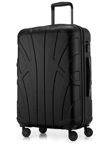 suitline mittelgroßer Hartschalen-Koffer Check-In Reisekoffer TSA 68L in Schwarz