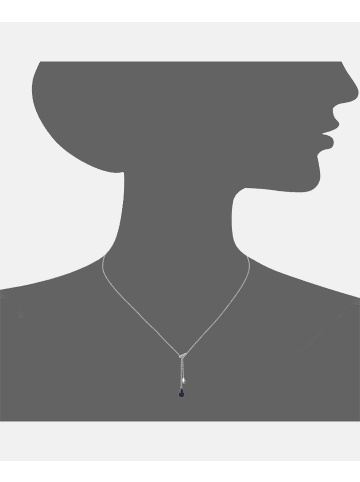 Diamant L'éternel Halskette aus 375 Weißgold mit Diamant mit Saphir
