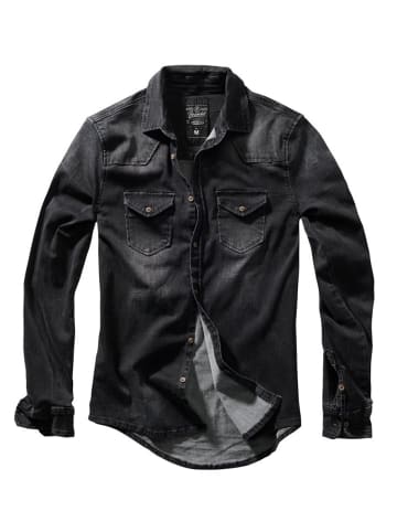 Brandit Hemd "Riley Denim Shirt Long Sleeve" in Schwarz