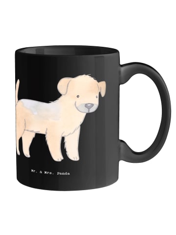 Mr. & Mrs. Panda Geschenktasse Border Terrier Freund mit Spruch in Schwarz