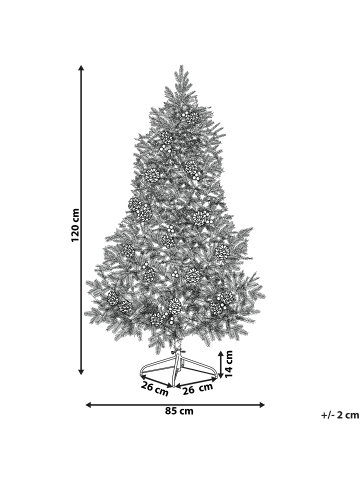 Beliani Weihnachtsbaum PALOMAR in Grün/Schwarz - (W) 85 x (H) 120 x (L) 85 cm