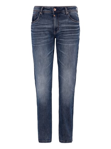 Timezone Jeans Gerade Regular Fit Reißverschluss Unifarben in Blau
