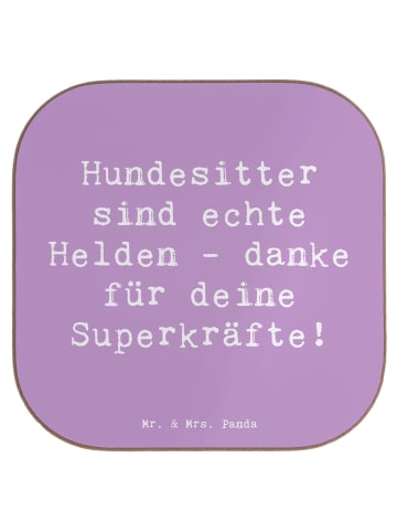 Mr. & Mrs. Panda Untersetzer Glas Spruch Hundesitter Helden mit ... in Lavendeltraum