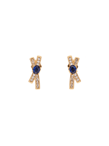 gaya Women Earrings in Rose Gold Navy