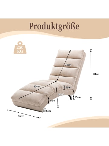 ABRIHOME Entspannungsliege in Beige mit Vibration und Seitentaschen für Wohnzimmer