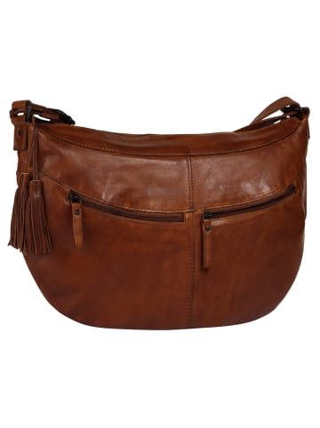 SPIKES & SPARROW Umhängetasche echt Leder in cognac