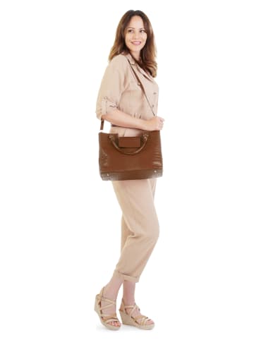 Cluty Handtasche echt Leder in cognac