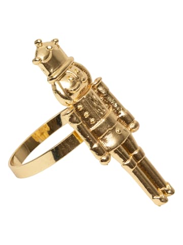 Atmosphera Créateur d'intérieur Serviettenringe mit Nussknacker, 2er-Set in Gold, (B) 4 x (H) 4,5 x (L) 7 cm