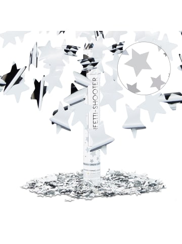 relaxdays Party Popper Sternenregen in Silber - 40 cm