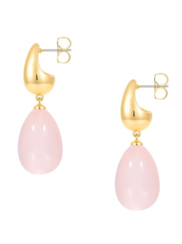 Yokoamii Ohrringe Ohrhänger aus Messing mit Kunststoff in gelbgold