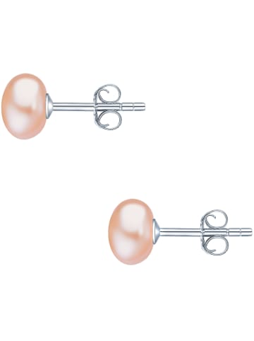 Valero Pearls Perlen-Ohrstecker Sterling Silber Süßwasser-Zuchtperle in apricot