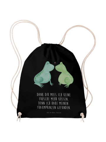 Mr. & Mrs. Panda Beutel Frosch Liebe mit Spruch in Schwarz