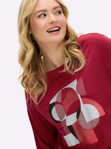 sheego Langarm-Shirt in kirsche-silberfarben-bedruckt