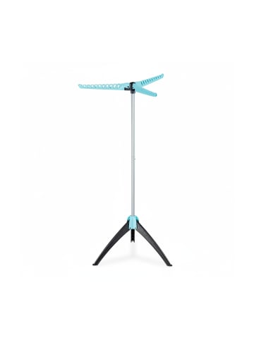 relaxdays Bügelwäscheständer in Silber/Türkis - (H)128 x Ø 56,5 cm