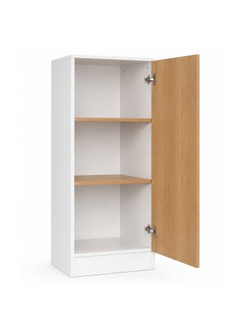 VCM  Mehrzweckschrank Büro Wohnzimmer Dilos 114 x 52 cm in Weiß / Honig-Eiche