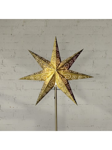 STAR Trading Papierstern Lampenschirm Antique, gold, Ø 48cm in Silber