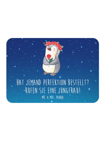 Mr. & Mrs. Panda Magnet Jungfrau Perfektion mit Spruch in Sternenhimmel Blau