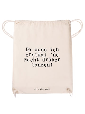 Mr. & Mrs. Panda Jutebeutel Da muss ich erstmal... mit Spruch in Creme