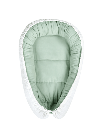 Beliani Babynest EREB in Grün/Weiß - (W) 55 x (H) 15 x (L) 90 cm