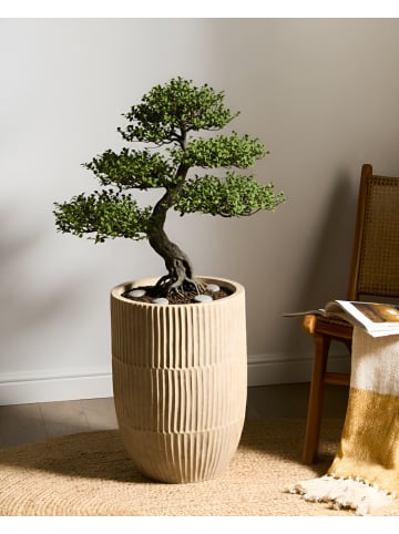 Beliani Outdoor Blumentopf POROS in Beige - (W) 36 x (H) 50 x (L) 36 cm