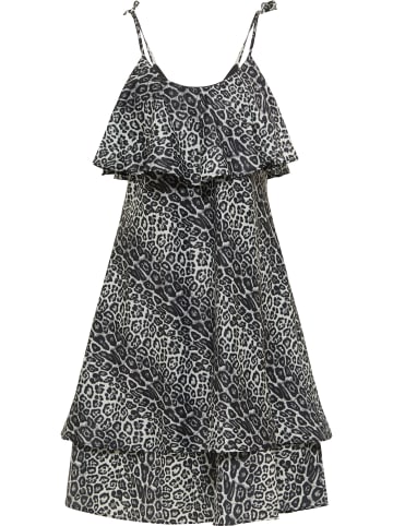 faina Kleid Mit Leoprint in Grau Leo