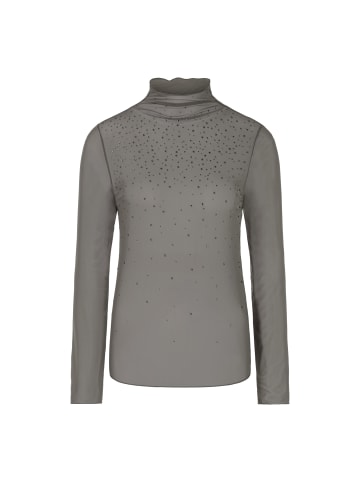 MARC CAIN COLLECTIONS Mesh-Longsleeve mit Hotfixsteinchen in Soft Charcoal
