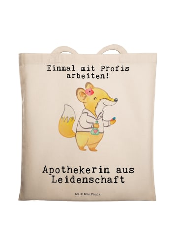 Mr. & Mrs. Panda Tragetasche Apothekerin Leidenschaft mit Spruch in Creme
