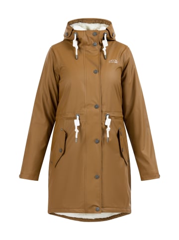 ICEBOUND Damen Regenmantel Mit Teddyfutter in Dunkelsand