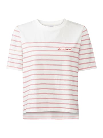 LASCANA T-Shirt in weiß-rosé gestreift