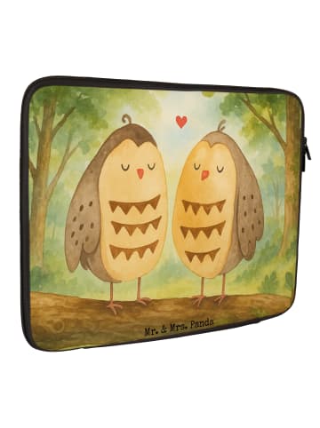 Mr. & Mrs. Panda Laptop Tasche Eulen Liebe Design ohne Spruch in Weiß