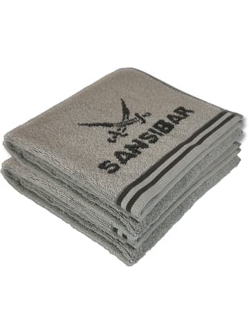 Sansibar 2er-Set: Handtuch Frottier-Serie "Doubleface" in Silber/Anthrazit