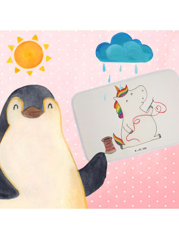 Mr. & Mrs. Panda duschmatte Einhorn Näherin ohne Spruch in Weiß