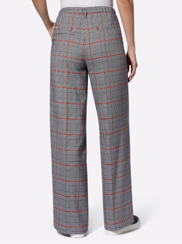 Heine Stoffhose in schwarz-rostrot-kariert