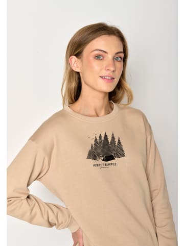 GreenBomb Sweatshirt Nature Camping in Kaffee Latte