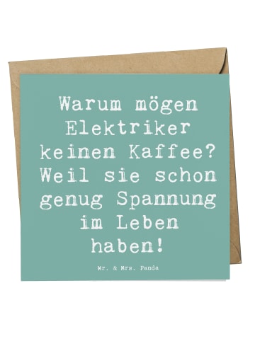 Mr. & Mrs. Panda Deluxe Karte Spruch Elektriker Witz mit Spruch in Meeresbrise