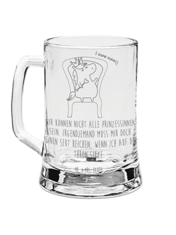 Mr. & Mrs. Panda Bierkrug Einhorn Prinzessin mit Spruch in Transparent