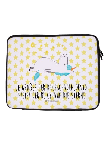 Mr. & Mrs. Panda Notebook Tasche Einhorn Sternenhimmel mit Spruch in Weiß