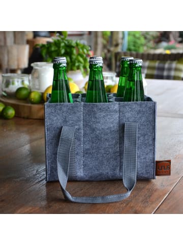 UNUS Flaschenträger Flaschenhalter 6er Filz in Grau