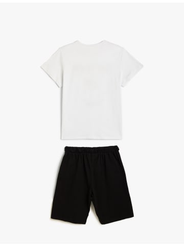 KOTON 2tlg. Outfit: T-Shirt/Short in Weiß