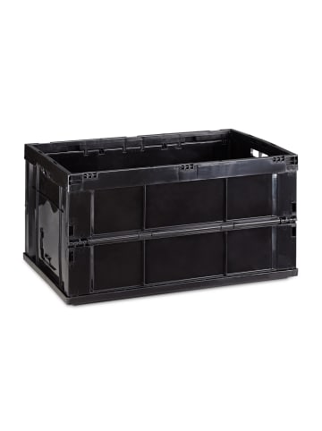 relaxdays Klappbox in Schwarz - (B)58,5 x (H)31,5 x (T)40 cm